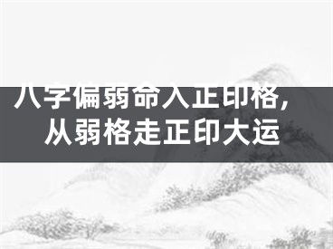 八字偏弱命入正印格,从弱格走正印大运