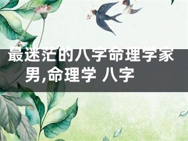 最迷茫的八字命理学家男,命理学 八字