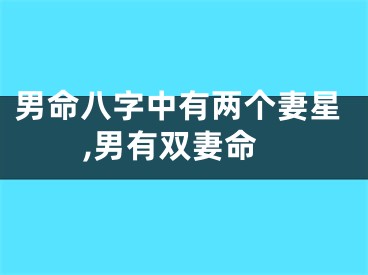 男命八字中有两个妻星,男有双妻命