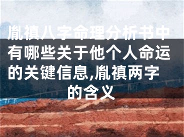 胤禛八字命理分析书中有哪些关于他个人命运的关键信息,胤禛两字的含义
