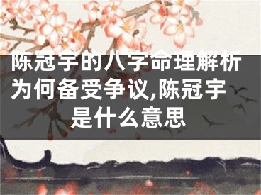陈冠宇的八字命理解析为何备受争议,陈冠宇是什么意思