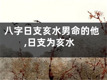 八字日支亥水男命的他,日支为亥水