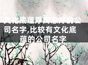文化底蕴厚寓意好的公司名字,比较有文化底蕴的公司名字
