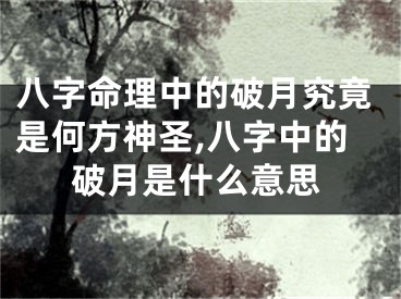 八字命理中的破月究竟是何方神圣,八字中的破月是什么意思