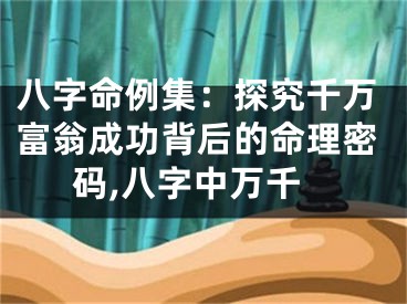 八字命例集：探究千万富翁成功背后的命理密码,八字中万千