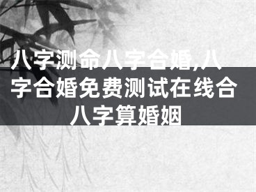 八字测命八字合婚,八字合婚免费测试在线合八字算婚姻
