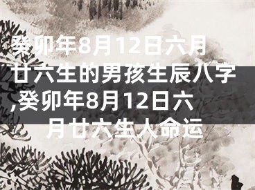 癸卯年8月12日六月廿六生的男孩生辰八字,癸卯年8月12日六月廿六生人命运