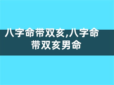 八字命带双亥,八字命带双亥男命