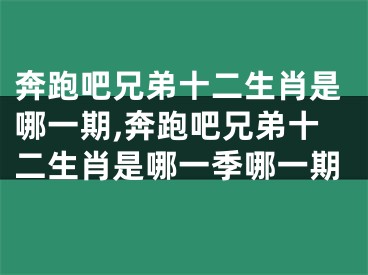 奔跑吧兄弟十二生肖是哪一期,奔跑吧兄弟十二生肖是哪一季哪一期