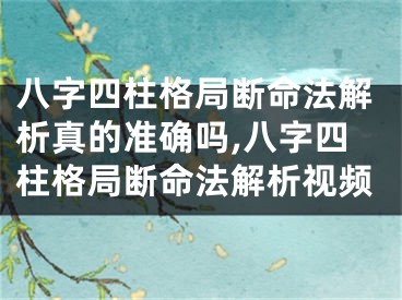 八字四柱格局断命法解析真的准确吗,八字四柱格局断命法解析视频