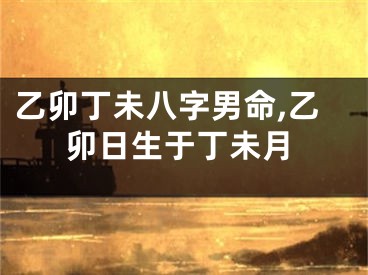 乙卯丁未八字男命,乙卯日生于丁未月