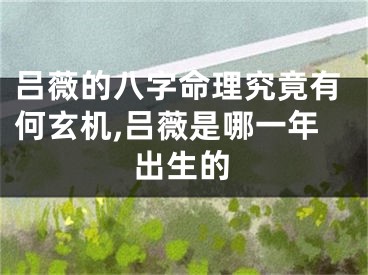 吕薇的八字命理究竟有何玄机,吕薇是哪一年出生的