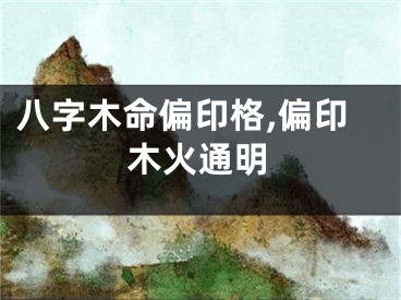 八字木命偏印格,偏印木火通明