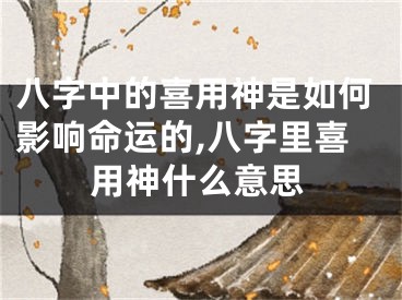 八字中的喜用神是如何影响命运的,八字里喜用神什么意思