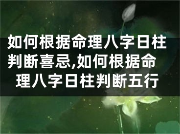 如何根据命理八字日柱判断喜忌,如何根据命理八字日柱判断五行