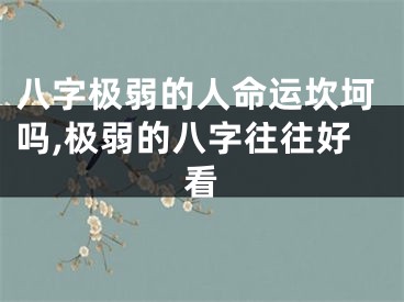 八字极弱的人命运坎坷吗,极弱的八字往往好看