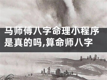 马师傅八字命理小程序是真的吗,算命师八字