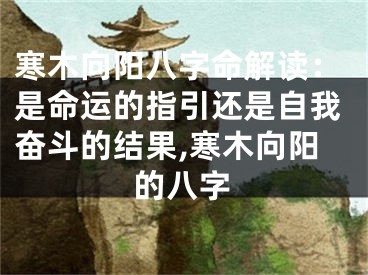 寒木向阳八字命解读：是命运的指引还是自我奋斗的结果,寒木向阳的八字