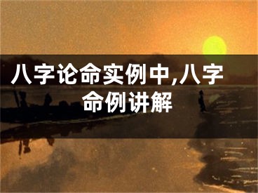 八字论命实例中,八字命例讲解