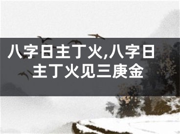 八字日主丁火,八字日主丁火见三庚金