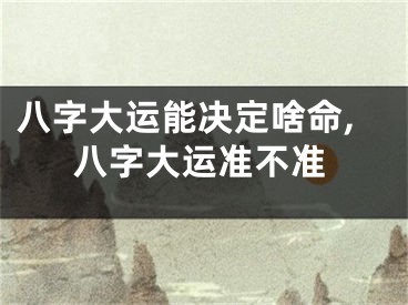 八字大运能决定啥命,八字大运准不准