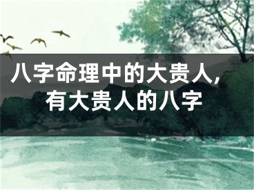 八字命理中的大贵人,有大贵人的八字
