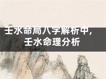 壬水命局八字解析中,壬水命理分析