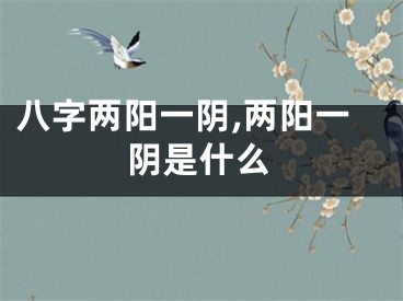 八字两阳一阴,两阳一阴是什么