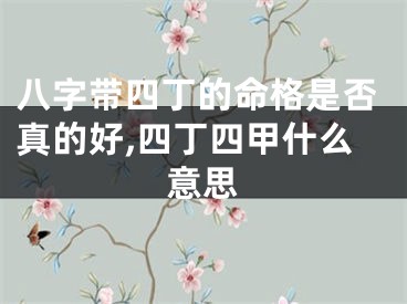 八字带四丁的命格是否真的好,四丁四甲什么意思