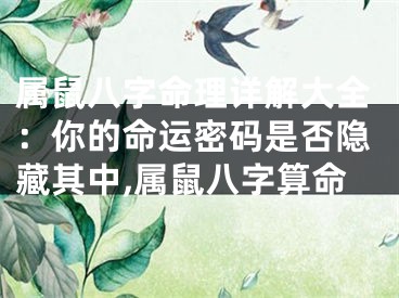 属鼠八字命理详解大全：你的命运密码是否隐藏其中,属鼠八字算命