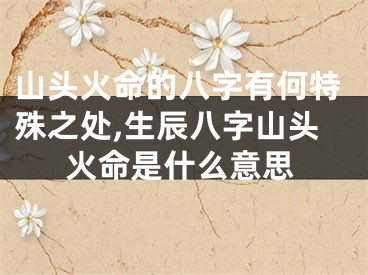 山头火命的八字有何特殊之处,生辰八字山头火命是什么意思