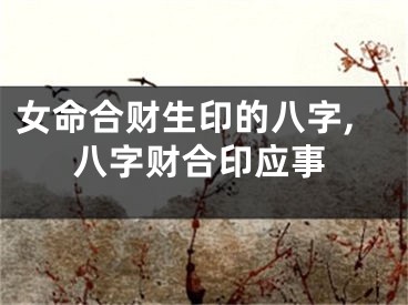 女命合财生印的八字,八字财合印应事