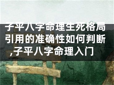 子平八字命理生死格局引用的准确性如何判断,子平八字命理入门