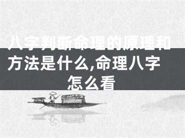 八字判断命理的原理和方法是什么,命理八字怎么看