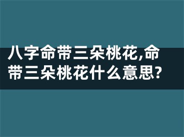 八字命带三朵桃花,命带三朵桃花什么意思?