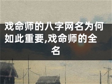 戏命师的八字网名为何如此重要,戏命师的全名