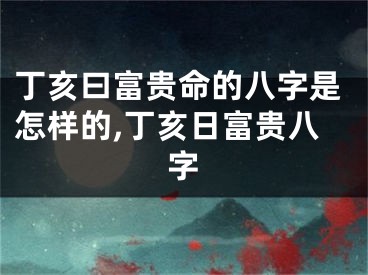 丁亥曰富贵命的八字是怎样的,丁亥日富贵八字
