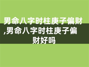 男命八字时柱庚子偏财,男命八字时柱庚子偏财好吗