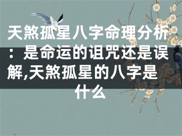 天煞孤星八字命理分析：是命运的诅咒还是误解,天煞孤星的八字是什么