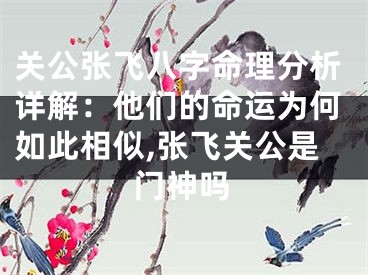 关公张飞八字命理分析详解：他们的命运为何如此相似,张飞关公是门神吗
