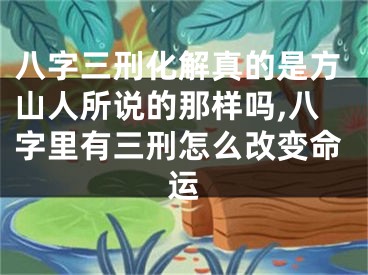 八字三刑化解真的是方山人所说的那样吗,八字里有三刑怎么改变命运