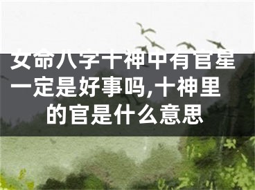 女命八字十神中有官星一定是好事吗,十神里的官是什么意思
