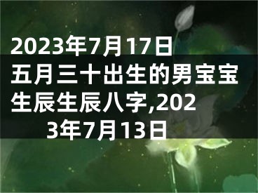 2023年7月17日五月三十出生的男宝宝生辰生辰八字,2023年7月13日