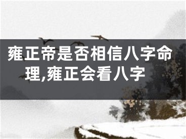 雍正帝是否相信八字命理,雍正会看八字