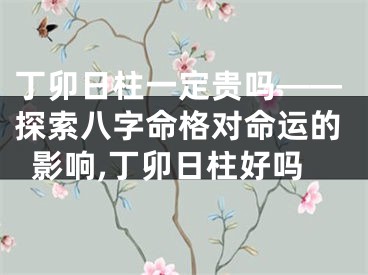 丁卯日柱一定贵吗——探索八字命格对命运的影响,丁卯日柱好吗