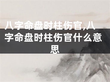 八字命盘时柱伤官,八字命盘时柱伤官什么意思