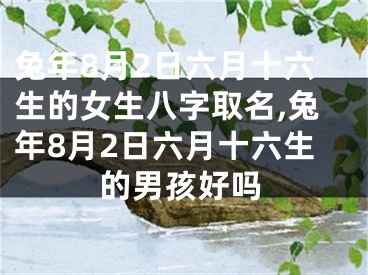 兔年8月2日六月十六生的女生八字取名,兔年8月2日六月十六生的男孩好吗