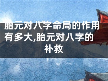 胎元对八字命局的作用有多大,胎元对八字的补救