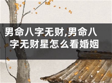 男命八字无财,男命八字无财星怎么看婚姻
