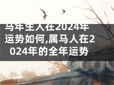 马年生人在2024年运势如何,属马人在2024年的全年运势